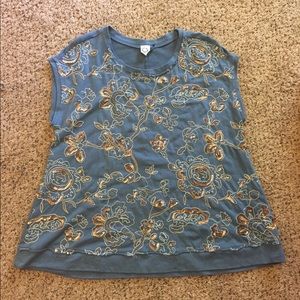 Akemi + Kin Anthropologie Sequin Top Shirt